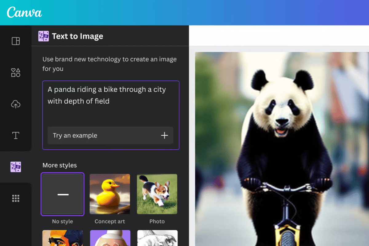 canva text to image